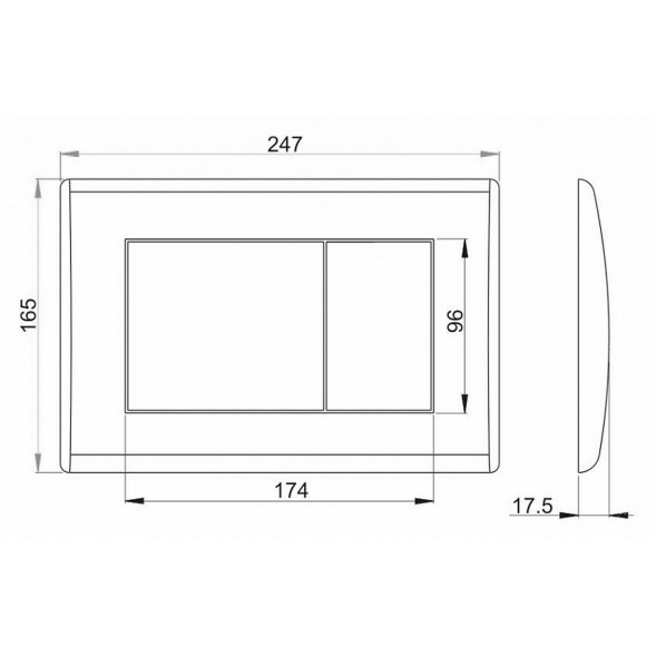 Кнопка для инсталляции ALCAPLAST/Alcadrain М272 квадрат, хром-мат - M272 