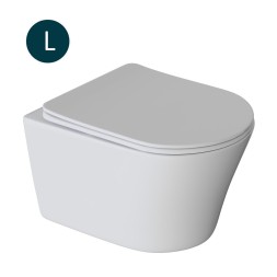 Унитаз подвесной безободковый WAVE TREND сид. дюропласт, м/л, быстр, БЕЛЫЙ глянец (L) - 550504 