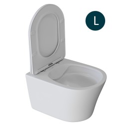 Унитаз подвесной безободковый WAVE TREND сид. дюропласт, м/л, быстр, БЕЛЫЙ глянец (L) - 550504 