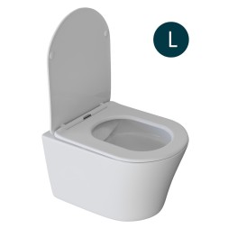 Унитаз подвесной безободковый WAVE TREND сид. дюропласт, м/л, быстр, БЕЛЫЙ глянец (L) - 550504 