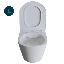 Унитаз подвесной безободковый WAVE TREND сид. дюропласт, м/л, быстр, БЕЛЫЙ глянец (L) - 550504 