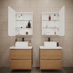 Зеркальный шкаф MIXLINE &amp;quot;Фиджи Flip&amp;quot; 600*800 (ШВ) универсал, сенсорный выкл.,светодиодная подсветка - LED-00002472 