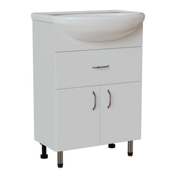 Тумба д/ванной &amp;quot;МИСТРАЛЬ-60&amp;quot; под раковину Уют-60 (Rosa) (ПВХ) - 555210 