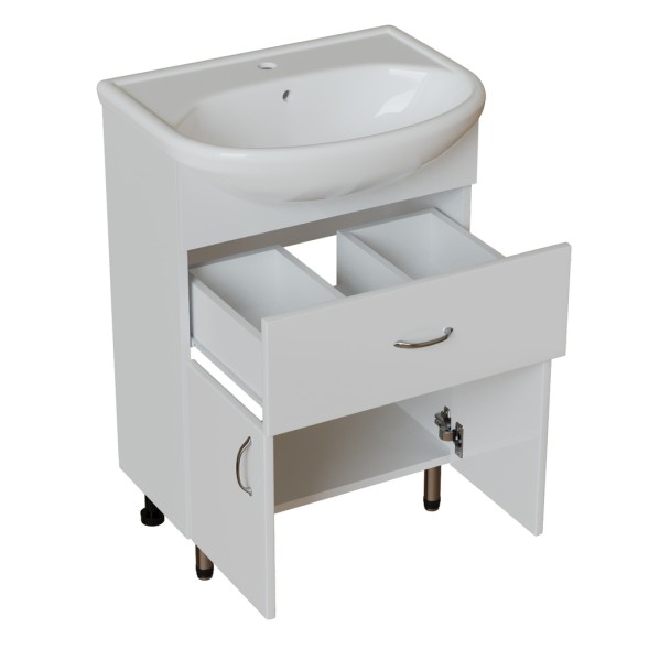 Тумба д/ванной &amp;quot;МИСТРАЛЬ-60&amp;quot; под раковину Уют-60 (Rosa) (ПВХ) - 555210 