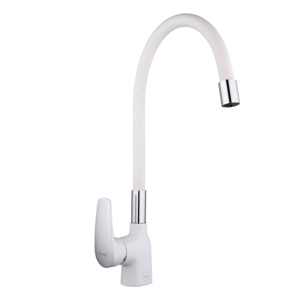 Смеситель для кухни 35к F4453-03 FRAP (гибкий излив, п/гайку, БЕЛЫЙ, латунь) - F4453-03 