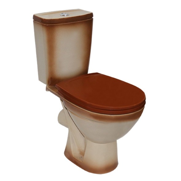 Унитаз-компакт &amp;quot;Соло&amp;quot; коричневый (гориз, нижн, сид. полип., 2-кн.арм.) (Rosa) - 4640021065785 