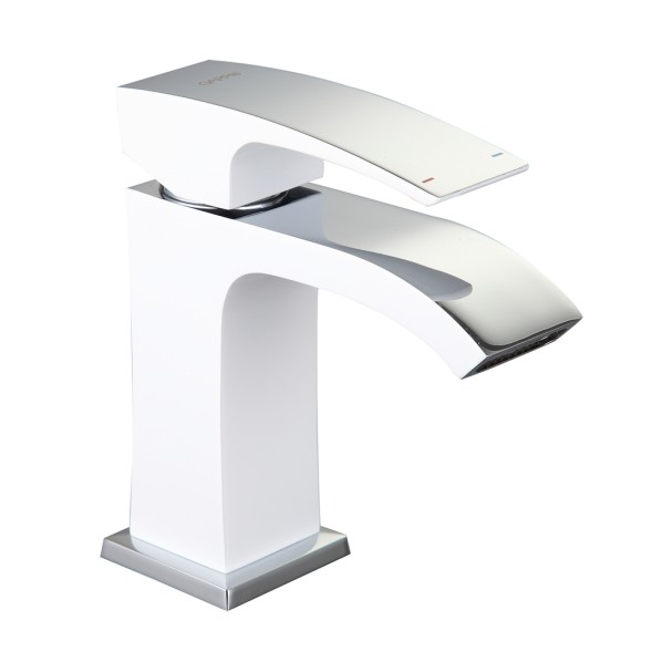 Смеситель для раковины 35к G1007-8 GAPPO литой, п/гайку, БЕЛЫЙ-Хром - G1007-8 