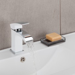 Смеситель для раковины 35к G1007-8 GAPPO литой, п/гайку, БЕЛЫЙ-Хром - G1007-8 