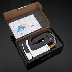 Смеситель для раковины 35к G1007-8 GAPPO литой, п/гайку, БЕЛЫЙ-Хром - G1007-8 