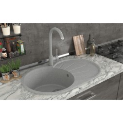 Мойка ML-GMS05 СТАНДАРТ овальная с крылом, светло-серый (310), 740*455*190мм - 00-00002379