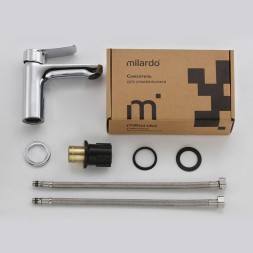 Смеситель для раковины 35к  Milardo DEMSB00M01 &amp;quot;Demi&amp;quot; литой, п/гайку ХРОМ - DEMSB00M01 