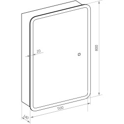 Зеркальный шкаф MIXLINE &amp;quot;Сканди&amp;quot; 500*800 (ШВ) универсал., сенсорный выкл., светодиодная подсветка - МВК234 
