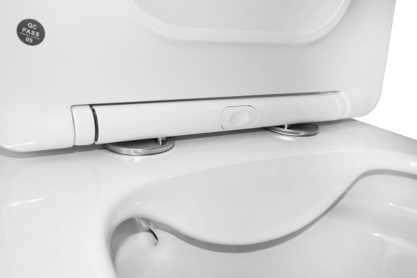 Унитаз-компакт Azario ANTEO SQUARE 385х630х820 напольный, безободковый, с быстросъемным сиденьем микролифт (AZ-1218A)