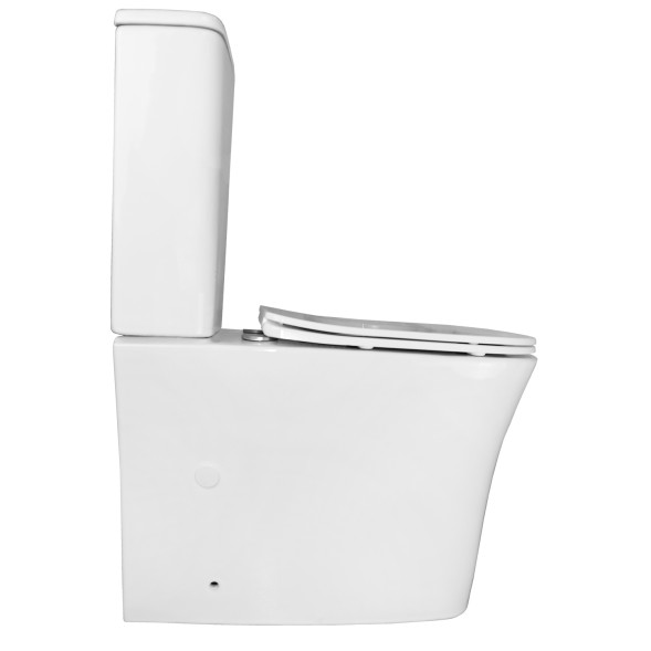 Унитаз-компакт Azario ANTEO SQUARE 385х630х820 напольный, безободковый, с быстросъемным сиденьем микролифт (AZ-1218A)