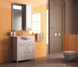 Зеркальный шкаф "Альфа-64 " левый с подсветкой (высота 800) (ПВХ) - 534968