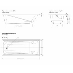 Ванна акриловая 1,5*0,7 "Light" (каркас+экран) (Метакам) -