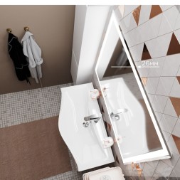 Зеркало MIXLINE &amp;quot;Минио-2&amp;quot; 1000*800 (ШВ) сенсорный выключатель, светодиодная подсветка + подогрев - MLZ.Mi.10-8.1.2.3 