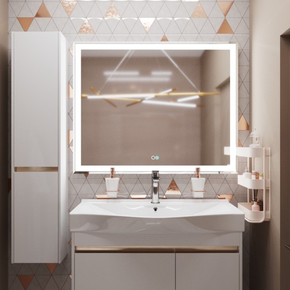 Зеркало MIXLINE &amp;quot;Минио-2&amp;quot; 1000*800 (ШВ) сенсорный выключатель, светодиодная подсветка + подогрев - MLZ.Mi.10-8.1.2.3 