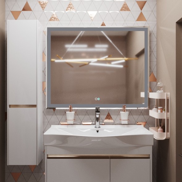 Зеркало MIXLINE &amp;quot;Минио-2&amp;quot; 1000*800 (ШВ) сенсорный выключатель, светодиодная подсветка + подогрев - MLZ.Mi.10-8.1.2.3 