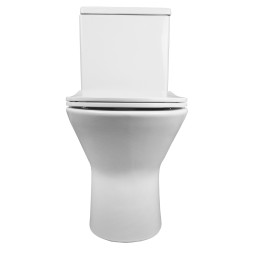 Унитаз-компакт Azario Fretta new 370х615х790 напольный, безободковый в комплекте с бачком и сиденьем дюропласт, микролифт (AZ-1223)