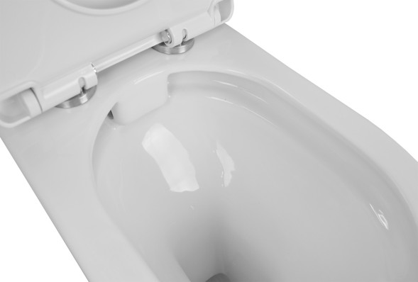 Унитаз-компакт Azario Fretta new 370х615х790 напольный, безободковый в комплекте с бачком и сиденьем дюропласт, микролифт (AZ-1223)