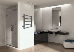 Полотенцесушитель водяной AZARIO ANCONA 500/600 квадрат, 5 секций, нижнее/диагональное подключение, 1/2", графит (AZ83878G)