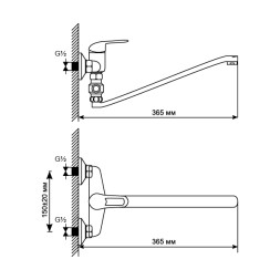 Смеситель для ванны и раковины 40k MIXLINE ML05-02 - ML05-02 