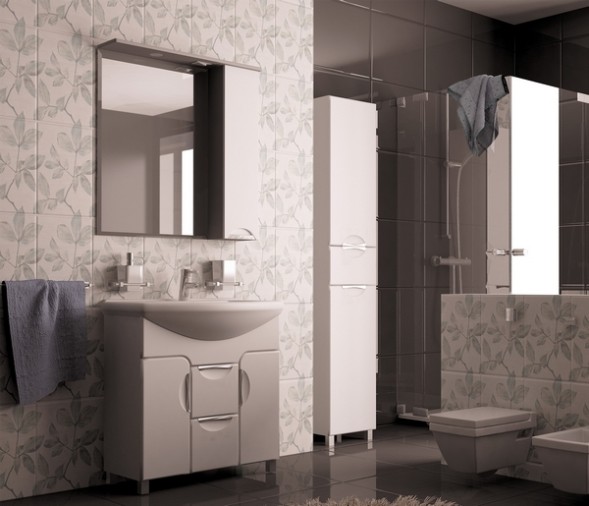 Зеркальный шкаф &amp;quot;КАССИОПЕЯ&amp;quot;  левый с подсветкой(ПВХ) - 534973 