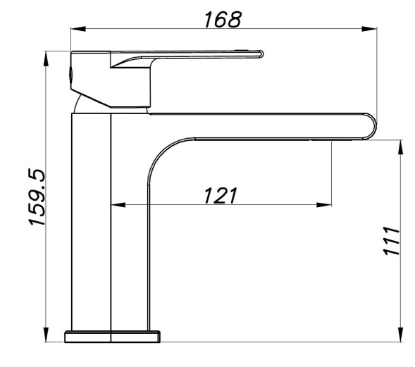 Смеситель для раковины AZARIO DELANO керамический картридж, черный матовый (AZ-158445224)