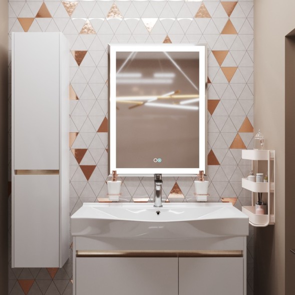 Зеркало MIXLINE &amp;quot;Минио-2&amp;quot; 600*800 (ШВ) сенсорный выключатель, светодиодная подсветка + подогрев - MLZ.Mi.6-8.1.2.3 