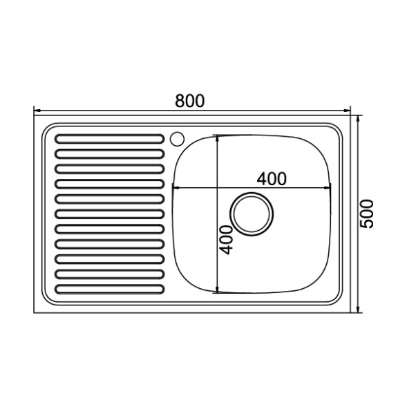 Мойка 80х50 (0,6) прав вып 3 1/2 MIXLINE 16см с сифоном - 528175 