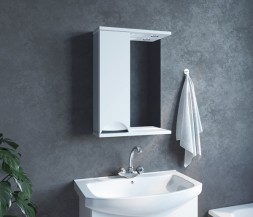 Зеркальный шкаф &amp;quot;ЭТЬЕН-50&amp;quot; левый с подсветкой (ПВХ) - 542402 