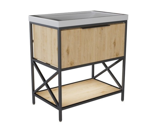 Тумба д/ванной &amp;quot;БРУКЛИН-80&amp;quot;Дуб Бунратти под раков. Фостер 80(Kirovit)/Fest 80(Sanita Luxe)ЛОФТ(ЛДСП) - 543586 