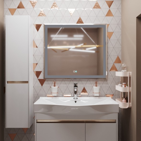 Зеркало MIXLINE &amp;quot;Минио-2&amp;quot; 800*700 (ШВ) сенсорный выключатель, светодиодная подсветка + подогрев - MLZ.Mi.8-7.1.2.3 