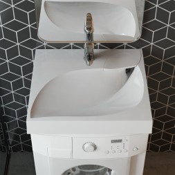 Раковина над стиральной машиной "List-60*55" ш*г, с кронштейнами (Madera) - 4627173210546