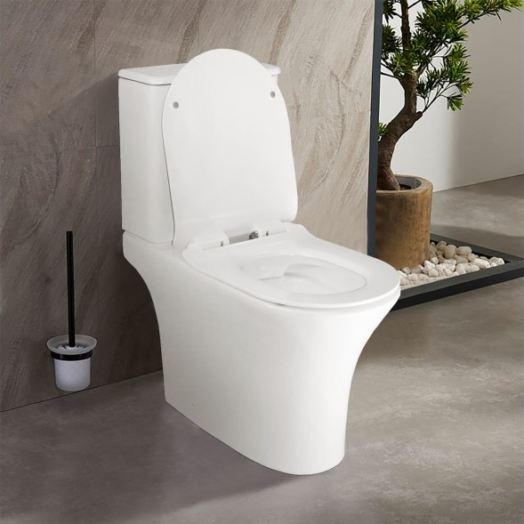 Унитаз-компакт Azario FRENTO 340x650х770 безободковый, в комплекте с бачком и сиденьем микролифт (AZ-2311)