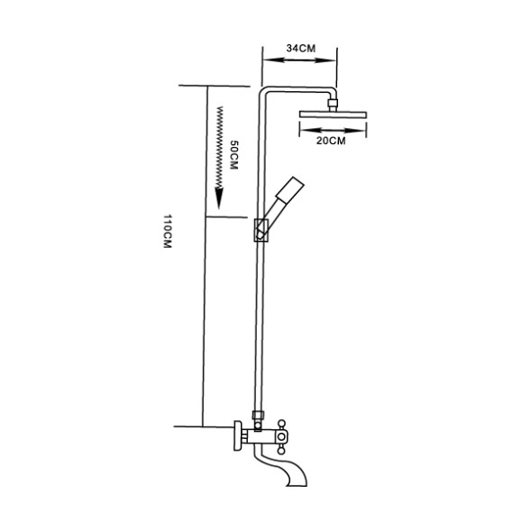 Душевая система 1/2 кер ML2419 излив лейка 1 позиция +лейка &amp;quot;Тропический душ&amp;quot; ХРОМ - ML2419 
