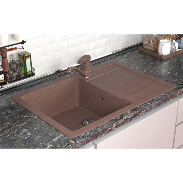 Мойка ML-GMS15 СТАНДАРТ с крылом, терракот (307), 640*505*185мм - 00-00002371 