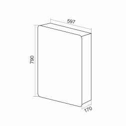 Зеркальный шкаф "ВЕКТОР" 600*800 (ШВ) универсальный, бесконтактный сенсор, светодиодная подсветка - 554817
