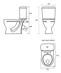 Унитаз-компакт Sanita Стандарт Эконом с сиденьем стандарт (WC.CC/Standart/1-P/WHT.G/S1)