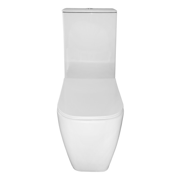 Унитаз-компакт Azario MIRADA S 385х620х920 напольный, безободковый в комплекте с бачком и сиденьем микролифт, белый (AZ-1288A)