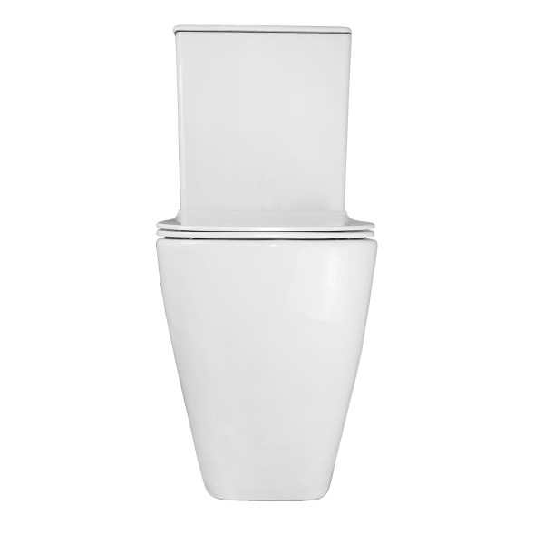 Унитаз-компакт Azario MIRADA S 385х620х920 напольный, безободковый в комплекте с бачком и сиденьем микролифт, белый (AZ-1288A)