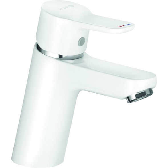 Смеситель для раковины KLUDI PURE&amp;amp;EASY 70 однорычажный, белый (370289165)