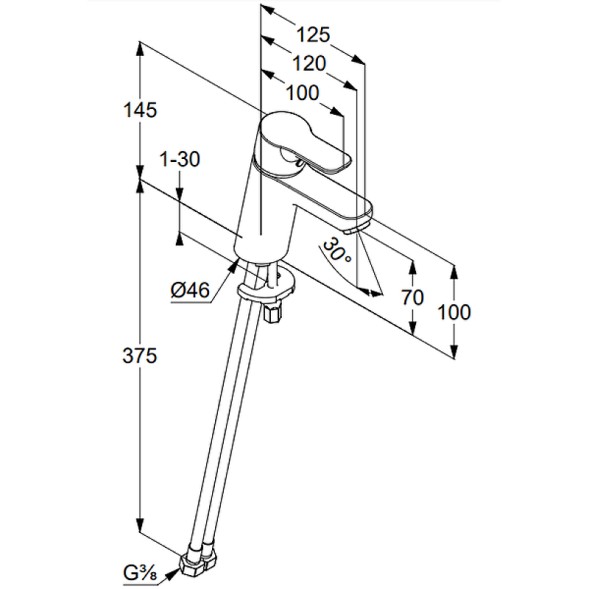 Смеситель для раковины KLUDI PURE&amp;amp;EASY 70 однорычажный, белый (370289165)