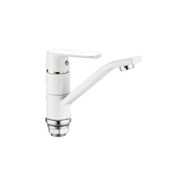 Смеситель для кухни 35к HB45804-2 HAIBA б/отв п/гайку БЕЛЫЙ/ХРОМ - HB45804-2