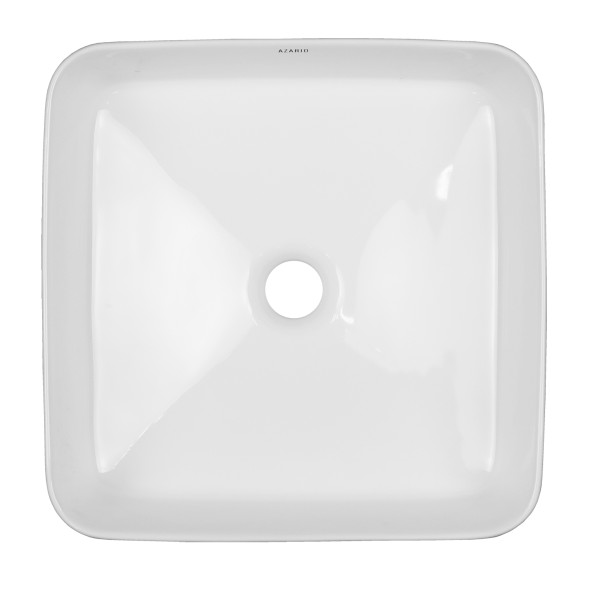 Раковина-чаша Azario 375x375x135 накладная, квадратная, белый глянец (AZ-2283)
