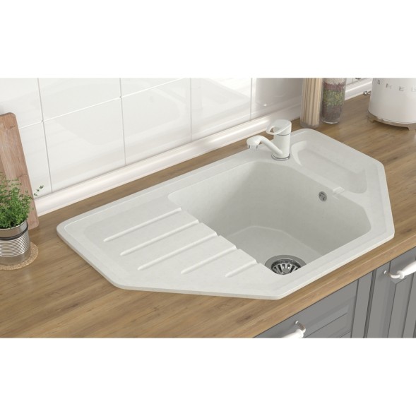 Мойка ML-GMS17 СТАНДАРТ угловая с крылом, белый (331), 780*485*190мм - 00-00002373 