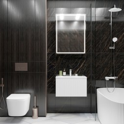 Тумба д/ванной &amp;quot;ВЕКТОР-60&amp;quot; подвесная &amp;quot;push-to-open&amp;quot; под раковину Марго-60 (MIXLINE) (ПВХ) - 554821 