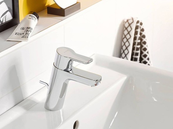 Смеситель для раковины KLUDI PURE&amp;amp;EASY XL 100 однорычажный, c донным клапаном, хром (372900565)