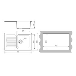 Мойка ML-GMS24 СТАНДАРТ с крылом , белый (331), 765*490*200мм - 00-00005060 